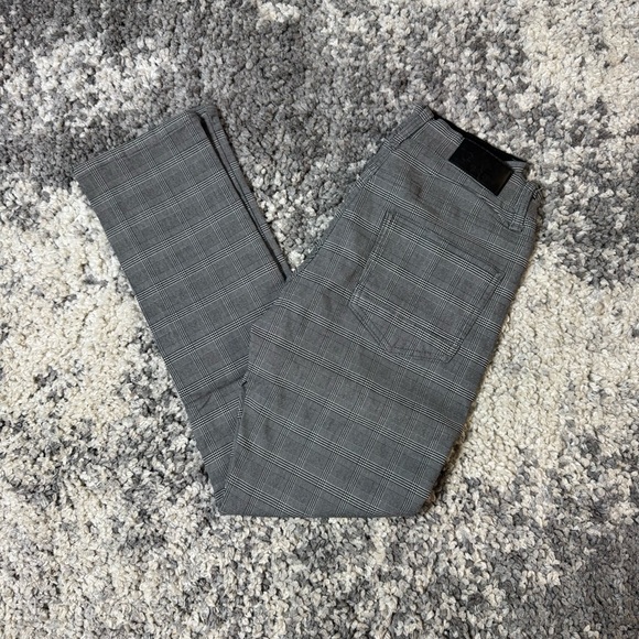 Fried Denim, Black & White Checkered Pattern Skinny Fit Stretch Pants, 32x30 - Picture 1 of 5